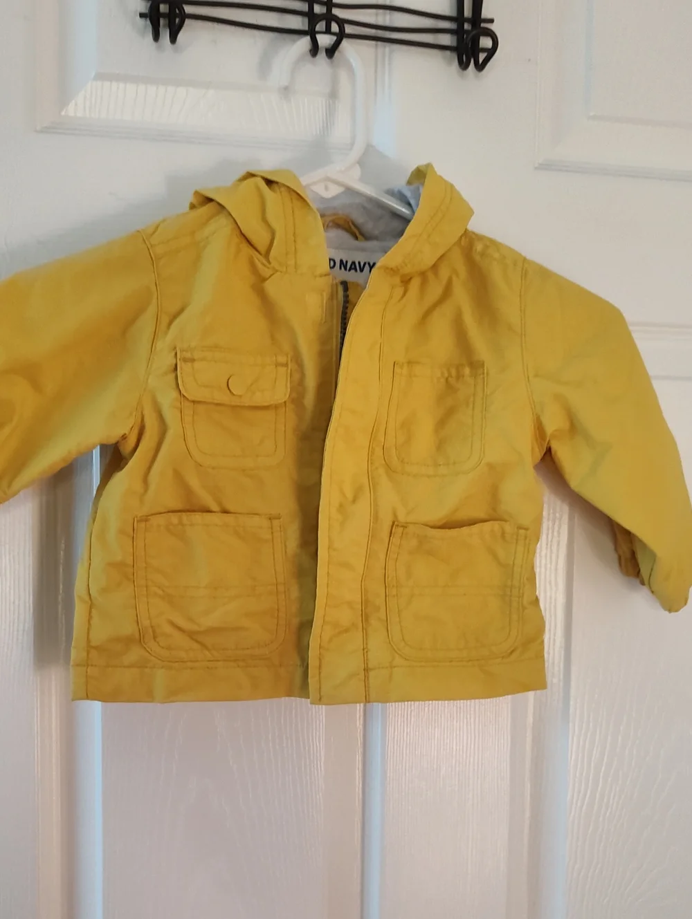 Old Navy Bright Yellow Hooded Rain Jacket for Kids